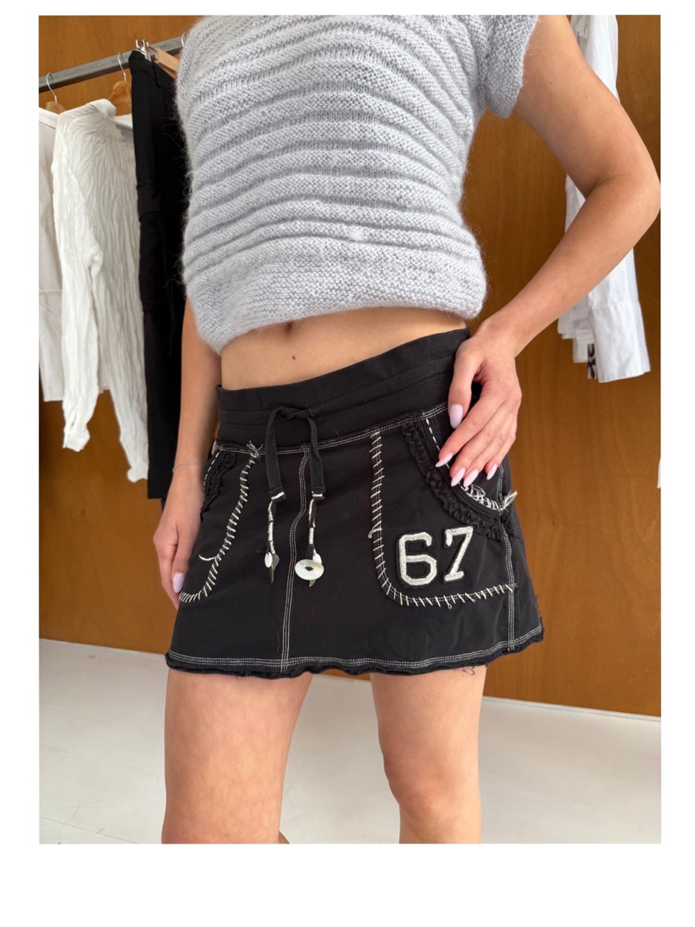 Y2K Ralph Lauren low rise jersey mini skirt